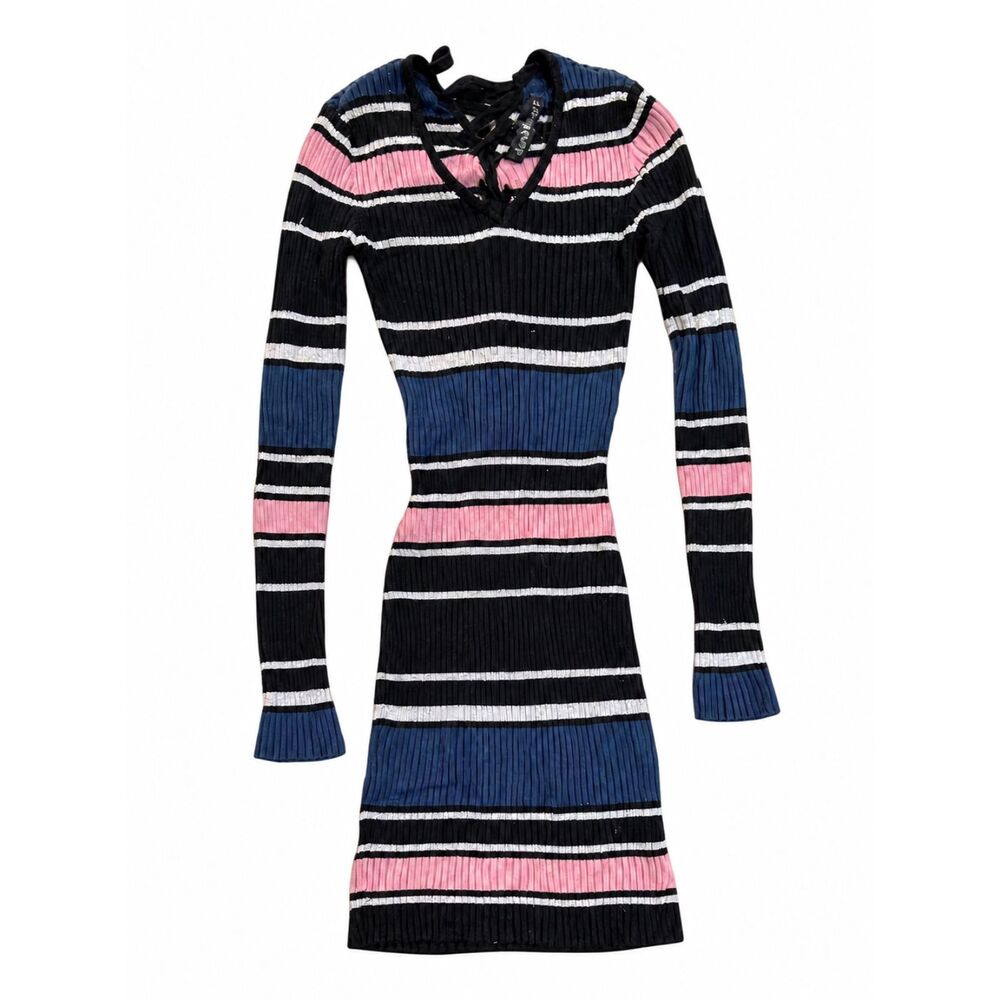 Striped Ribbed Mini Dress - Picture 3 of 3
